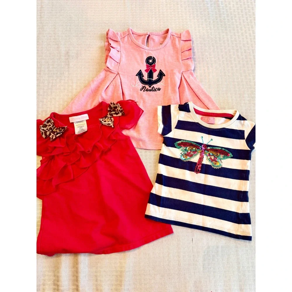 Baby Girl Dress Lot 12-18M 18 Months Gap Carter's Nautica Floral Striped 7pc Set